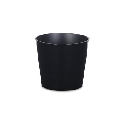 7" Black Recycled Plastic Indoor Outdoor Round Pot Planter HomeRoots
