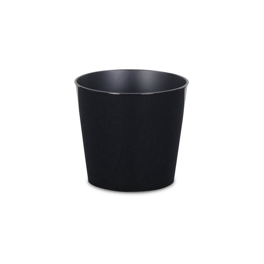 7" Black Recycled Plastic Indoor Outdoor Round Pot Planter HomeRoots