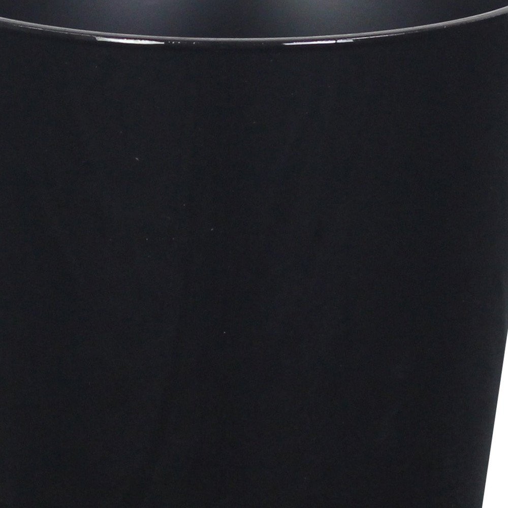 7" Black Recycled Plastic Indoor Outdoor Round Pot Planter HomeRoots