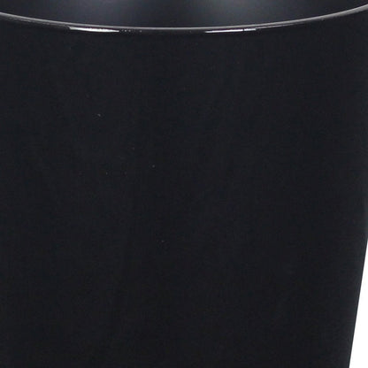 7" Black Recycled Plastic Indoor Outdoor Round Pot Planter HomeRoots