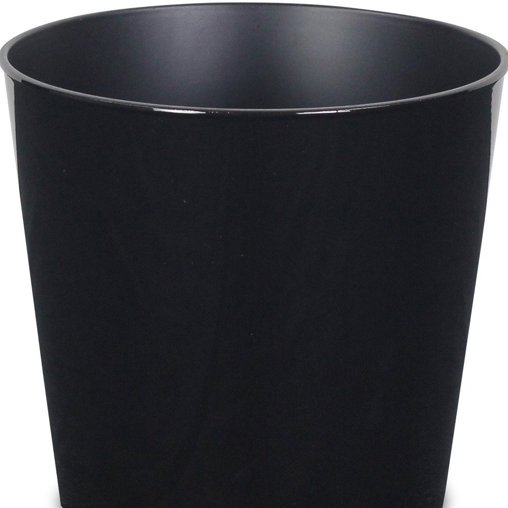 7" Black Recycled Plastic Indoor Outdoor Round Pot Planter HomeRoots