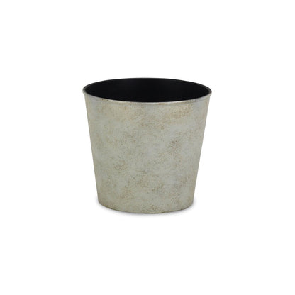 7" Silver Recycled Plastic Indoor Outdoor Round Pot Planter HomeRoots