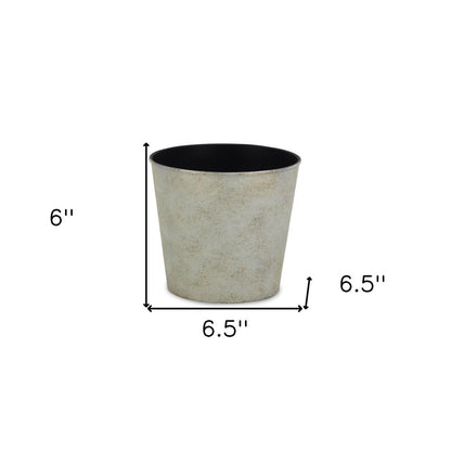 7" Silver Recycled Plastic Indoor Outdoor Round Pot Planter HomeRoots