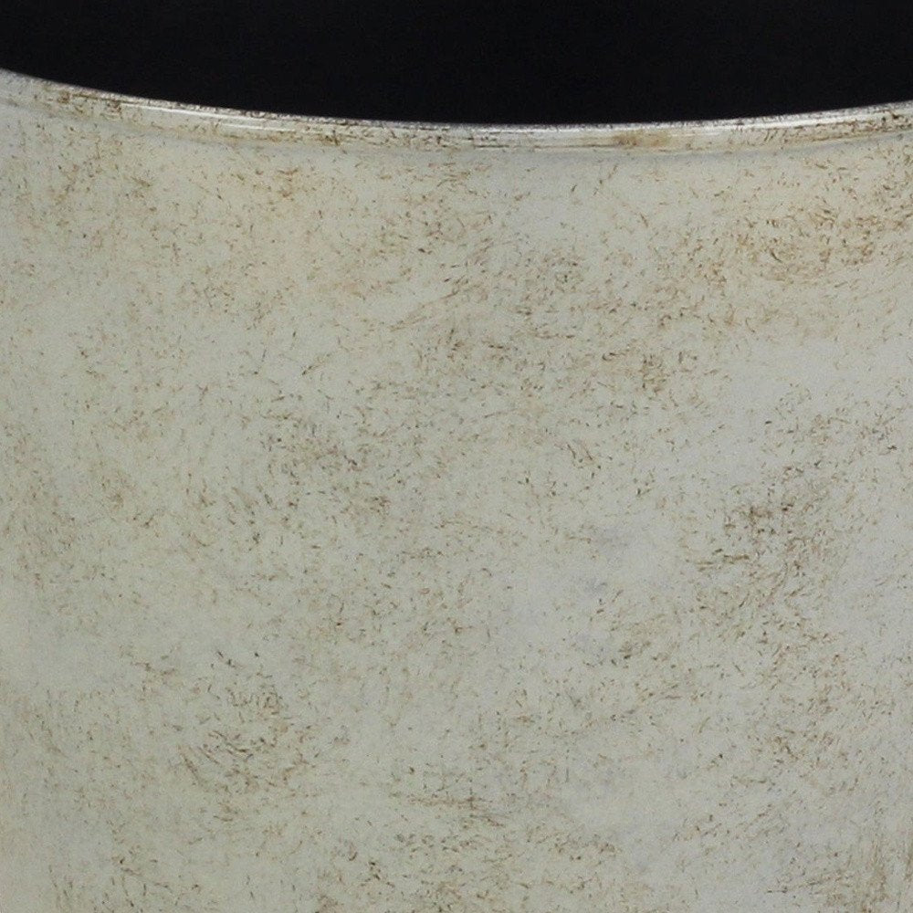 7" Silver Recycled Plastic Indoor Outdoor Round Pot Planter HomeRoots