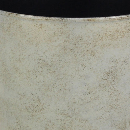 7" Silver Recycled Plastic Indoor Outdoor Round Pot Planter HomeRoots