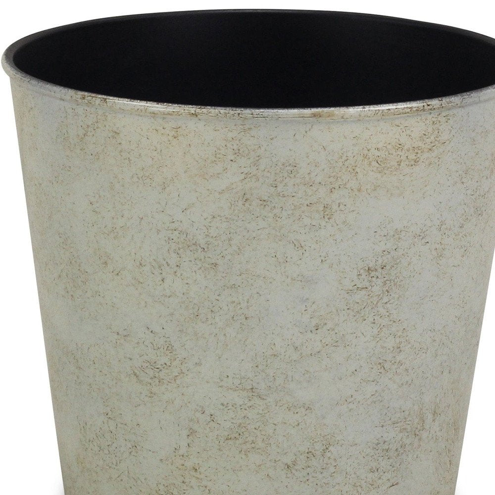 7" Silver Recycled Plastic Indoor Outdoor Round Pot Planter HomeRoots