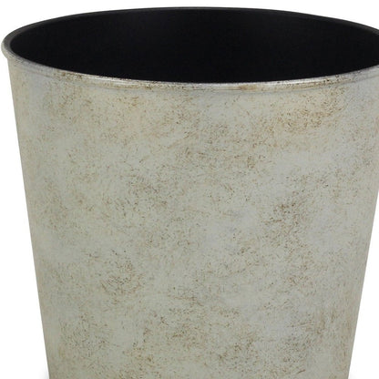 7" Silver Recycled Plastic Indoor Outdoor Round Pot Planter HomeRoots