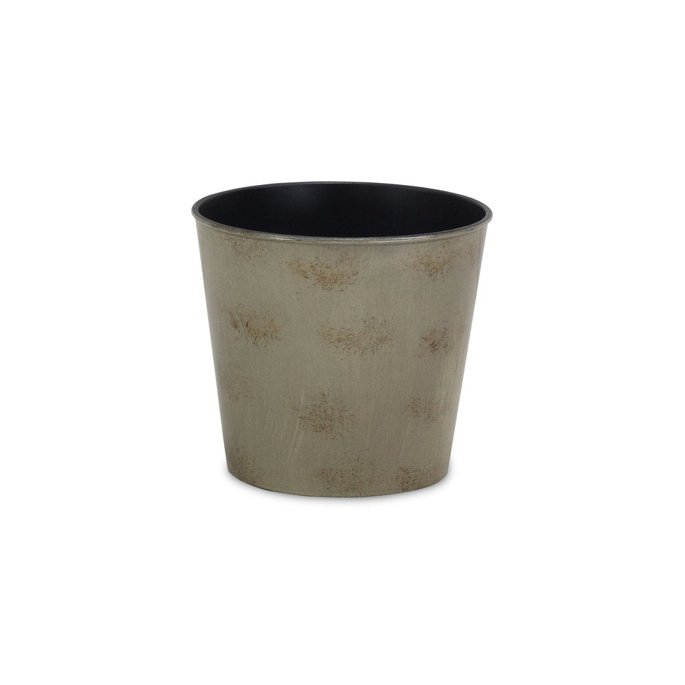 7" Gray Recycled Plastic Indoor Outdoor Round Pot Planter HomeRoots