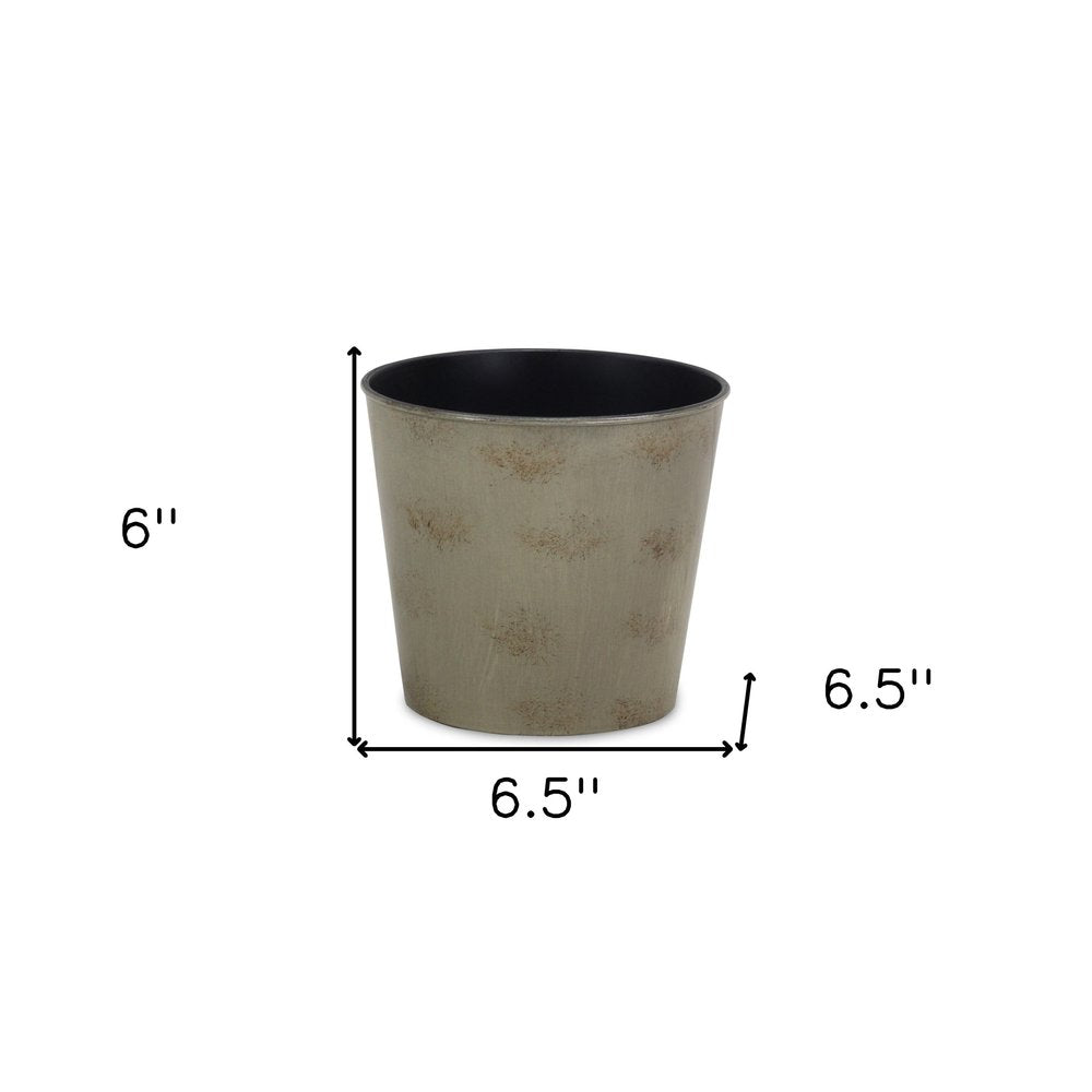 7" Gray Recycled Plastic Indoor Outdoor Round Pot Planter HomeRoots