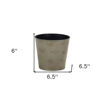 7" Gray Recycled Plastic Indoor Outdoor Round Pot Planter HomeRoots