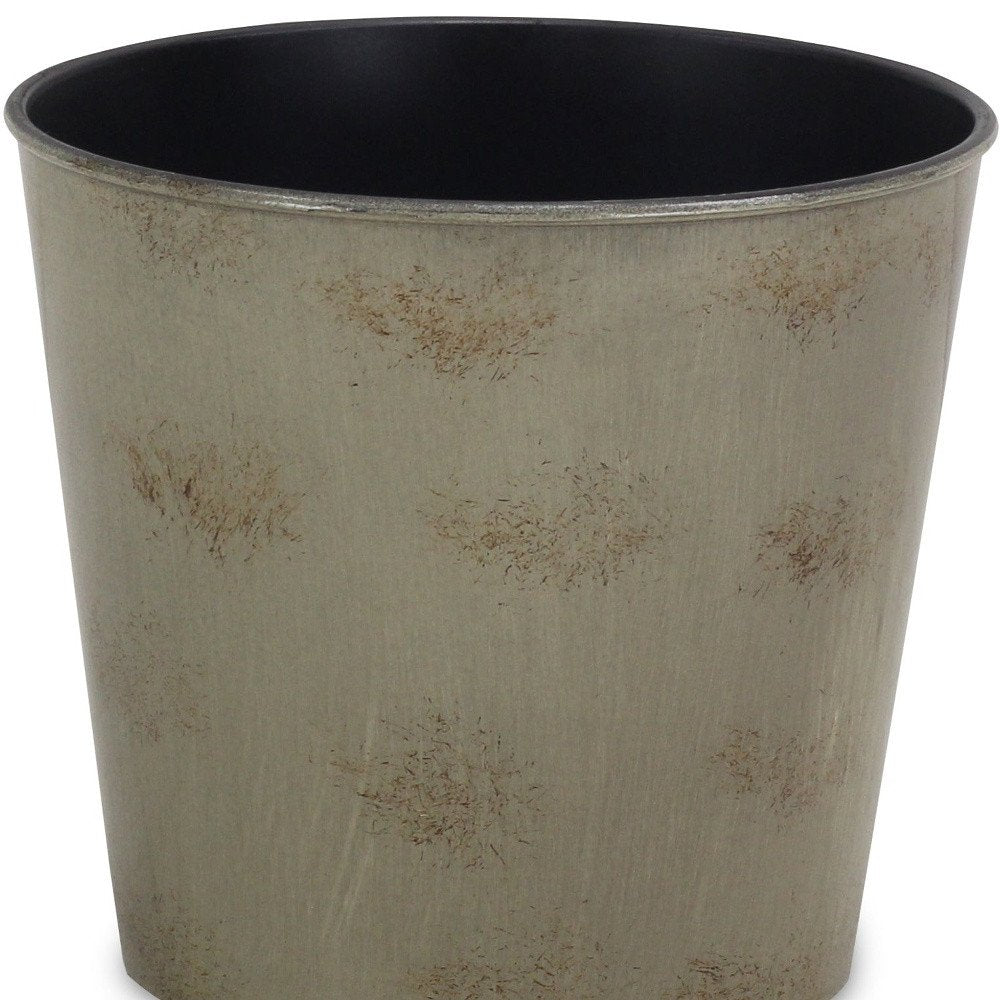 7" Gray Recycled Plastic Indoor Outdoor Round Pot Planter HomeRoots