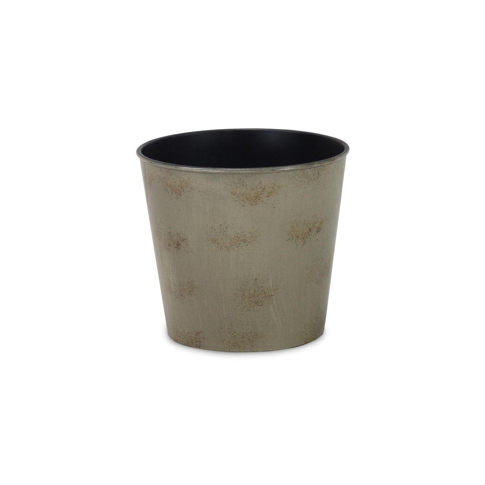 7" Gray Recycled Plastic Indoor Outdoor Round Pot Planter HomeRoots