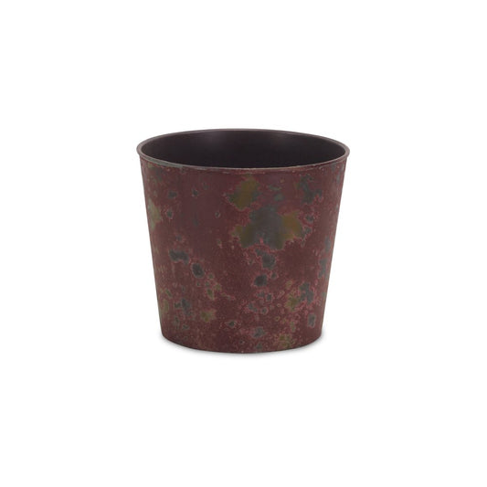 7" Red Recycled Plastic Indoor Outdoor Round Pot Planter HomeRoots