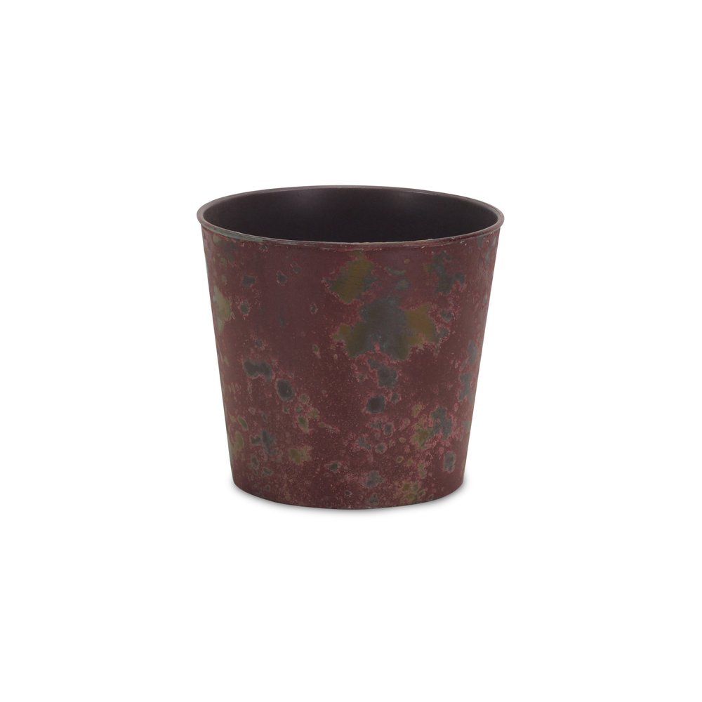 7" Red Recycled Plastic Indoor Outdoor Round Pot Planter HomeRoots