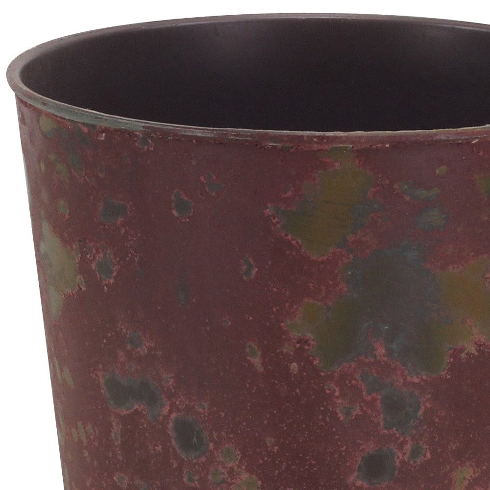 7" Red Recycled Plastic Indoor Outdoor Round Pot Planter HomeRoots