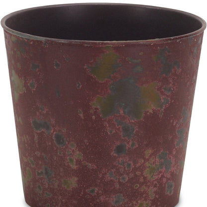 7" Red Recycled Plastic Indoor Outdoor Round Pot Planter HomeRoots