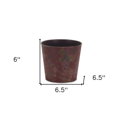 7" Red Recycled Plastic Indoor Outdoor Round Pot Planter HomeRoots