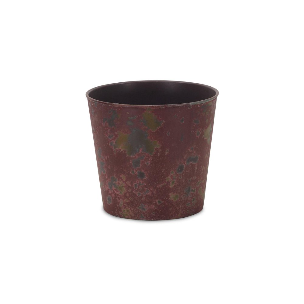 7" Red Recycled Plastic Indoor Outdoor Round Pot Planter HomeRoots