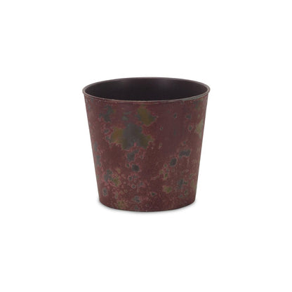 7" Red Recycled Plastic Indoor Outdoor Round Pot Planter HomeRoots