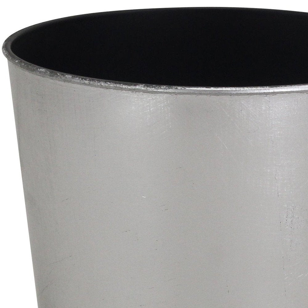 7" Silver Recycled Plastic Indoor Outdoor Round Pot Planter HomeRoots