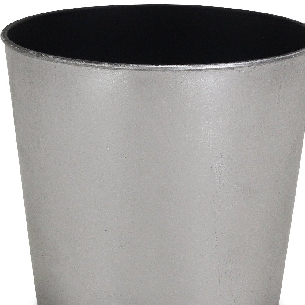 7" Silver Recycled Plastic Indoor Outdoor Round Pot Planter HomeRoots