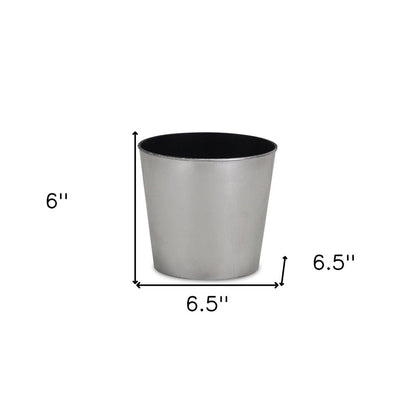 7" Silver Recycled Plastic Indoor Outdoor Round Pot Planter HomeRoots
