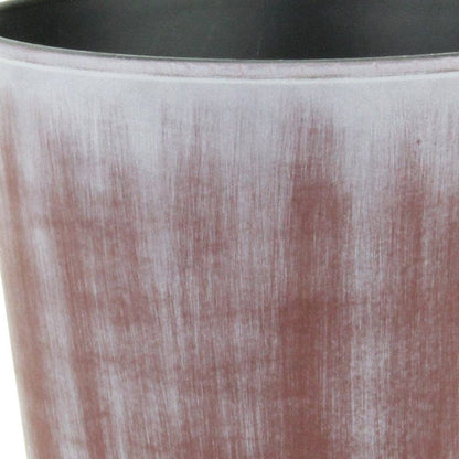 6" Brown and Ivory Textural Tone On Tone Recycled Plastic Indoor Outdoor Round Pot Planter HomeRoots