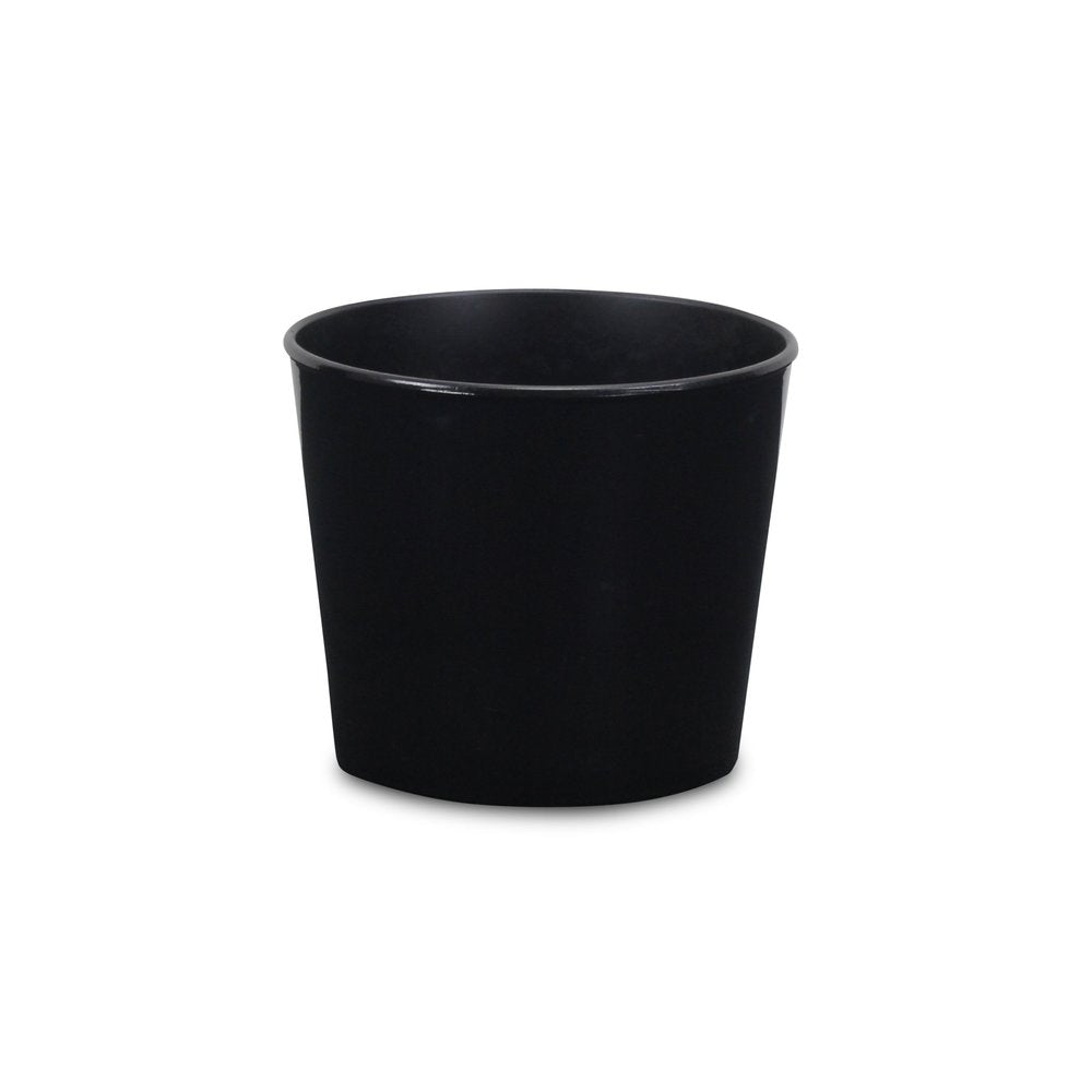 6" Black Recycled Plastic Indoor Outdoor Round Pot Planter HomeRoots