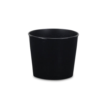 6" Black Recycled Plastic Indoor Outdoor Round Pot Planter HomeRoots