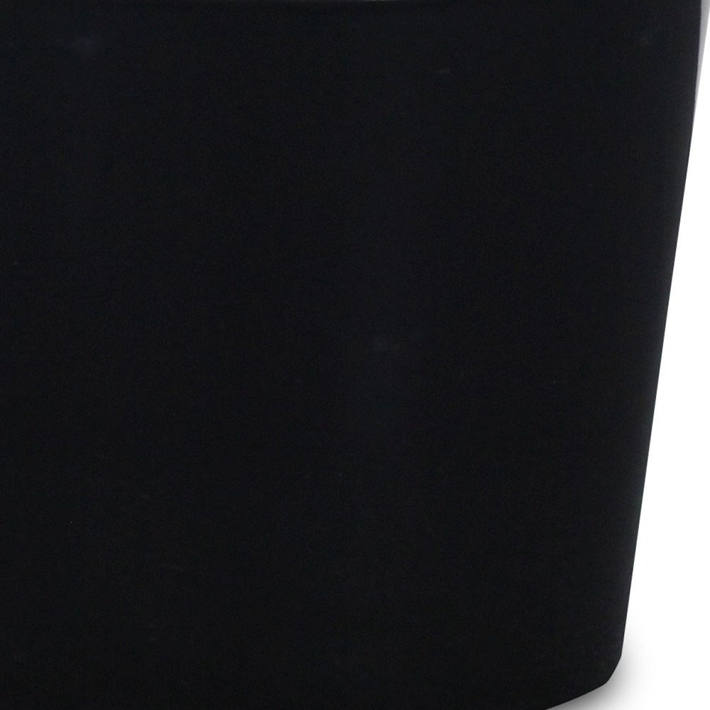 6" Black Recycled Plastic Indoor Outdoor Round Pot Planter HomeRoots