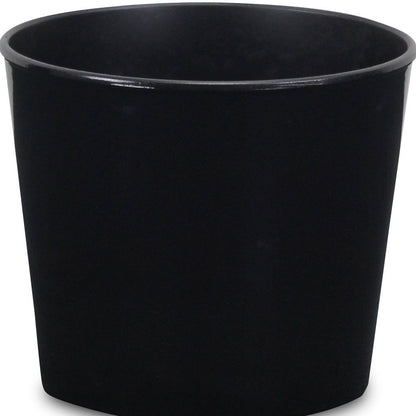 6" Black Recycled Plastic Indoor Outdoor Round Pot Planter HomeRoots