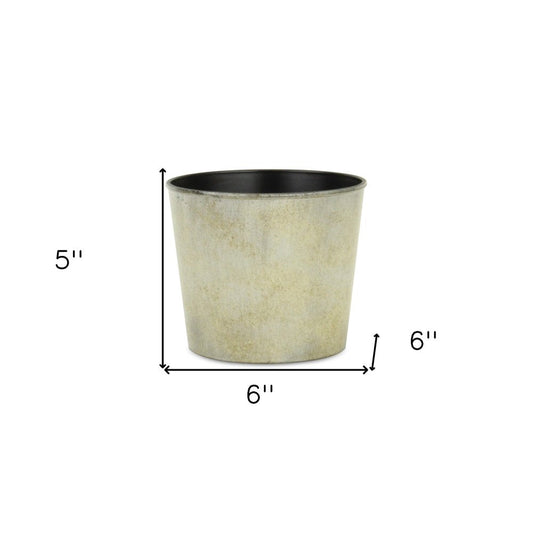 6" Gray Recycled Plastic Indoor Outdoor Round Pot Planter HomeRoots