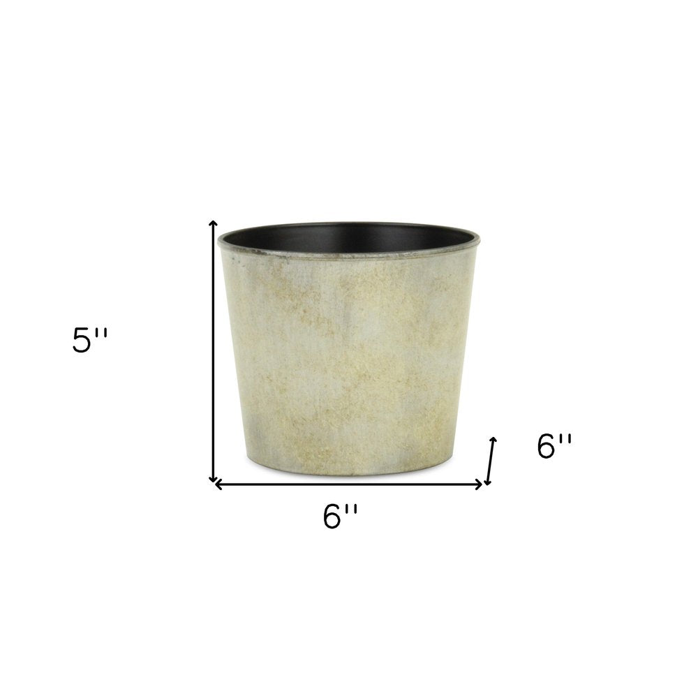 6" Gray Recycled Plastic Indoor Outdoor Round Pot Planter HomeRoots