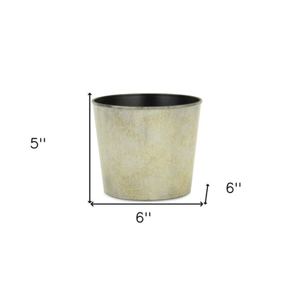 6" Gray Recycled Plastic Indoor Outdoor Round Pot Planter HomeRoots