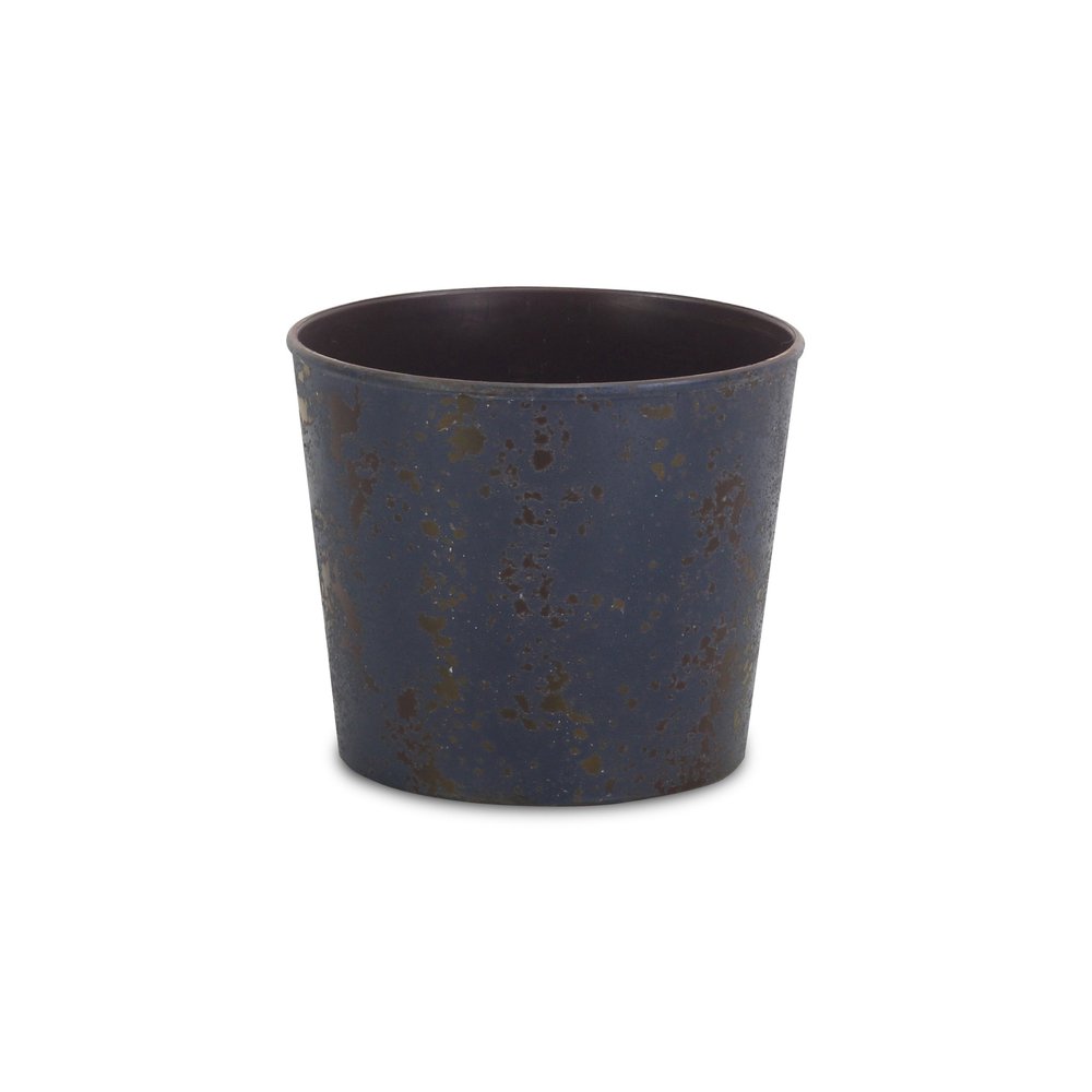 6" Blue Recycled Plastic Indoor Outdoor Round Pot Planter HomeRoots