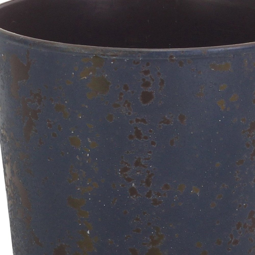 6" Blue Recycled Plastic Indoor Outdoor Round Pot Planter HomeRoots