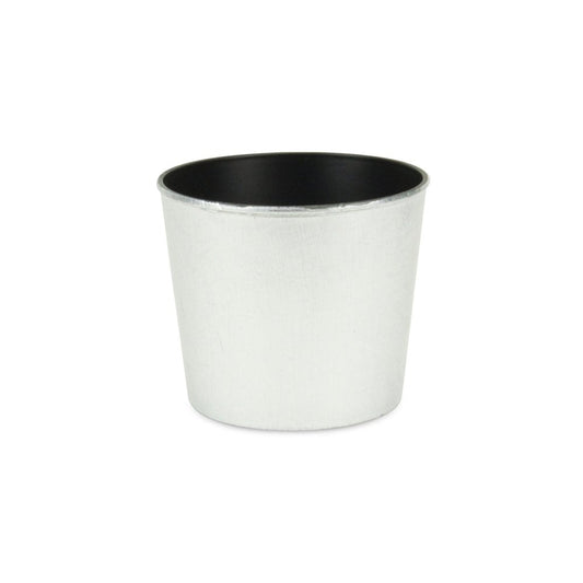 6" Silver Recycled Plastic Indoor Outdoor Round Pot Planter HomeRoots