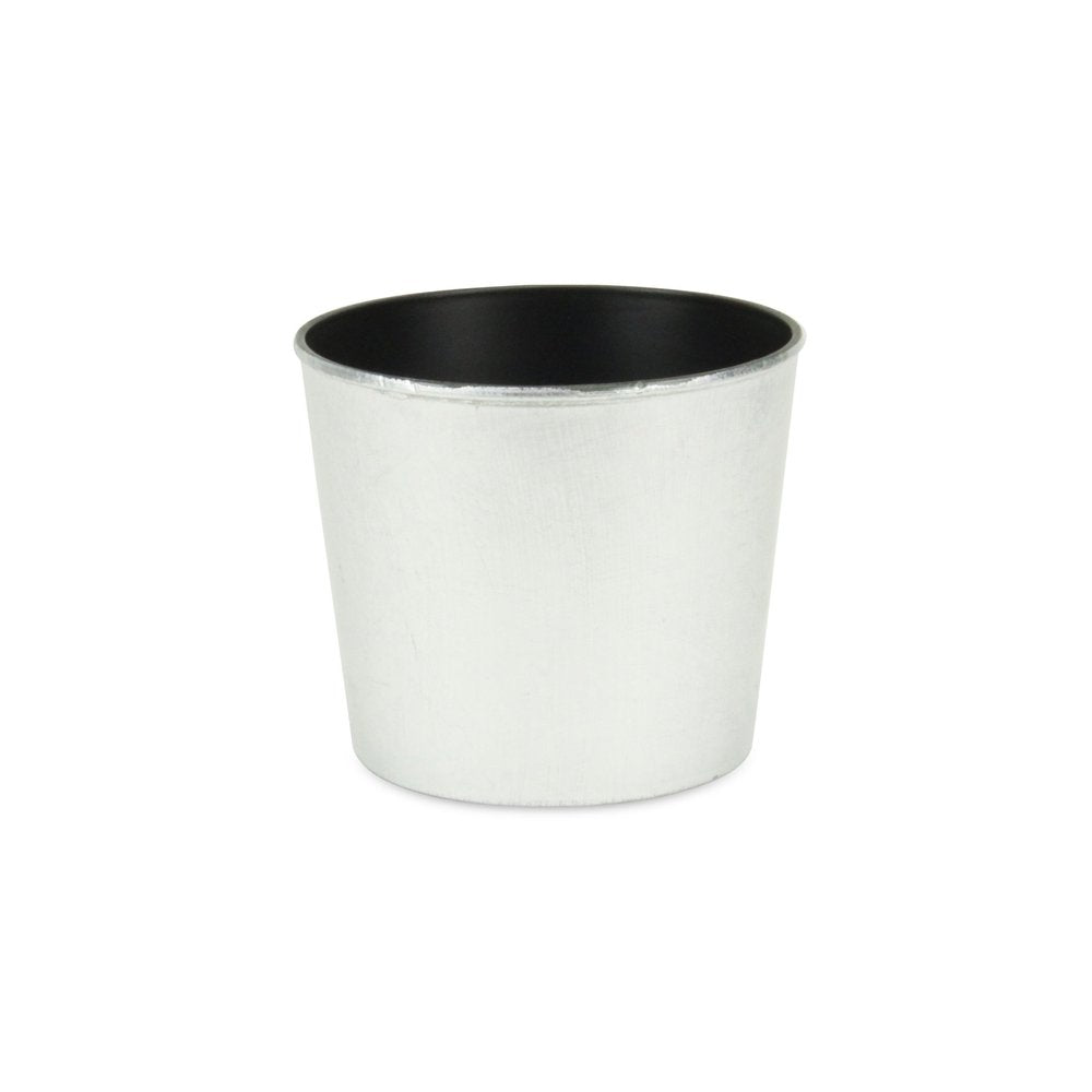 6" Silver Recycled Plastic Indoor Outdoor Round Pot Planter HomeRoots