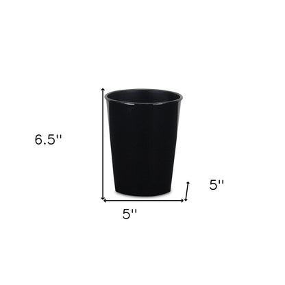 5" Black Recycled Plastic Indoor Outdoor Round Pot Planter HomeRoots