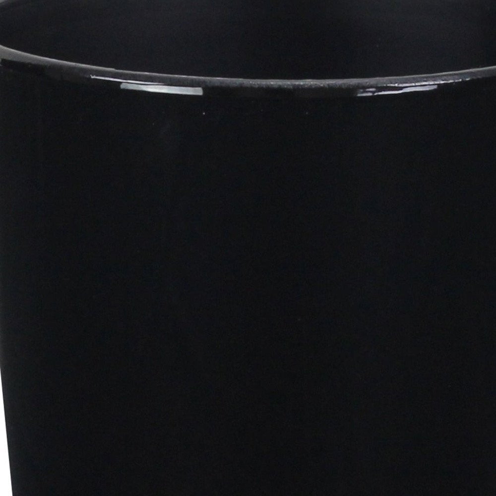 5" Black Recycled Plastic Indoor Outdoor Round Pot Planter HomeRoots