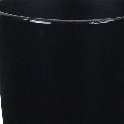 5" Black Recycled Plastic Indoor Outdoor Round Pot Planter HomeRoots