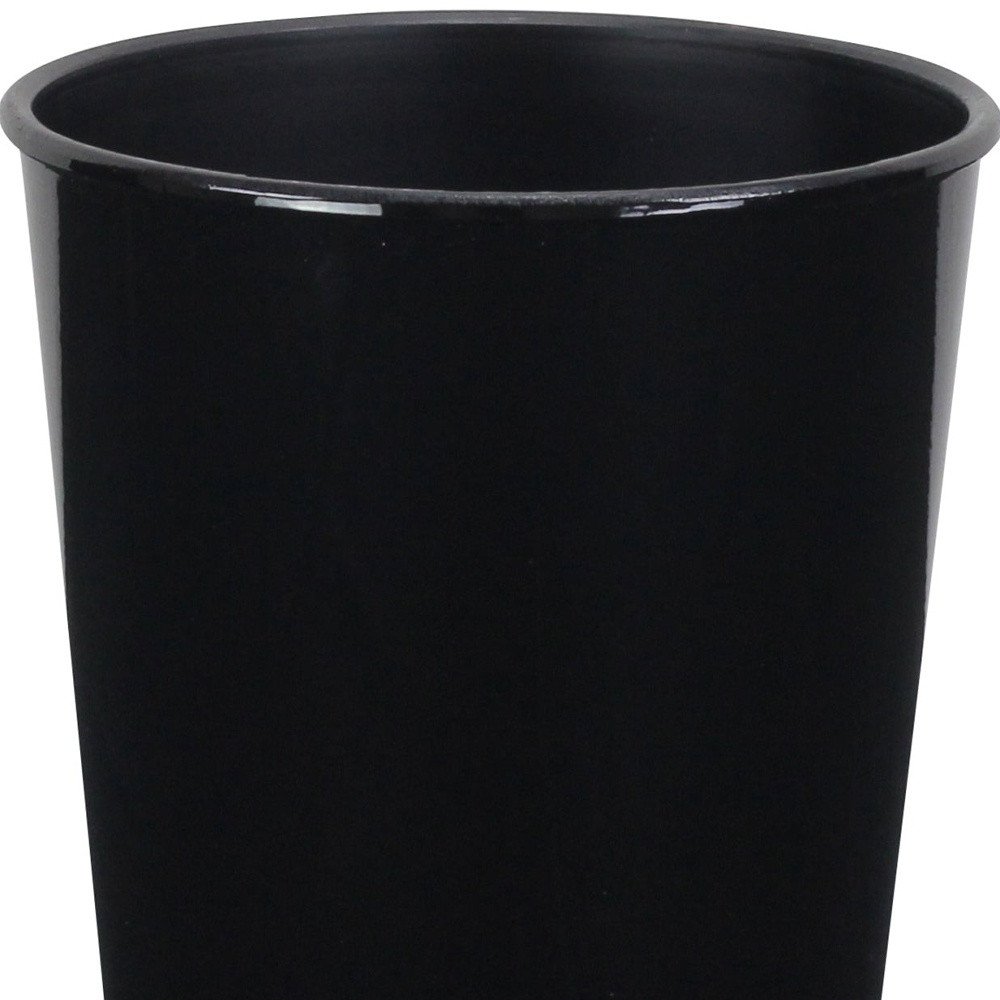 5" Black Recycled Plastic Indoor Outdoor Round Pot Planter HomeRoots