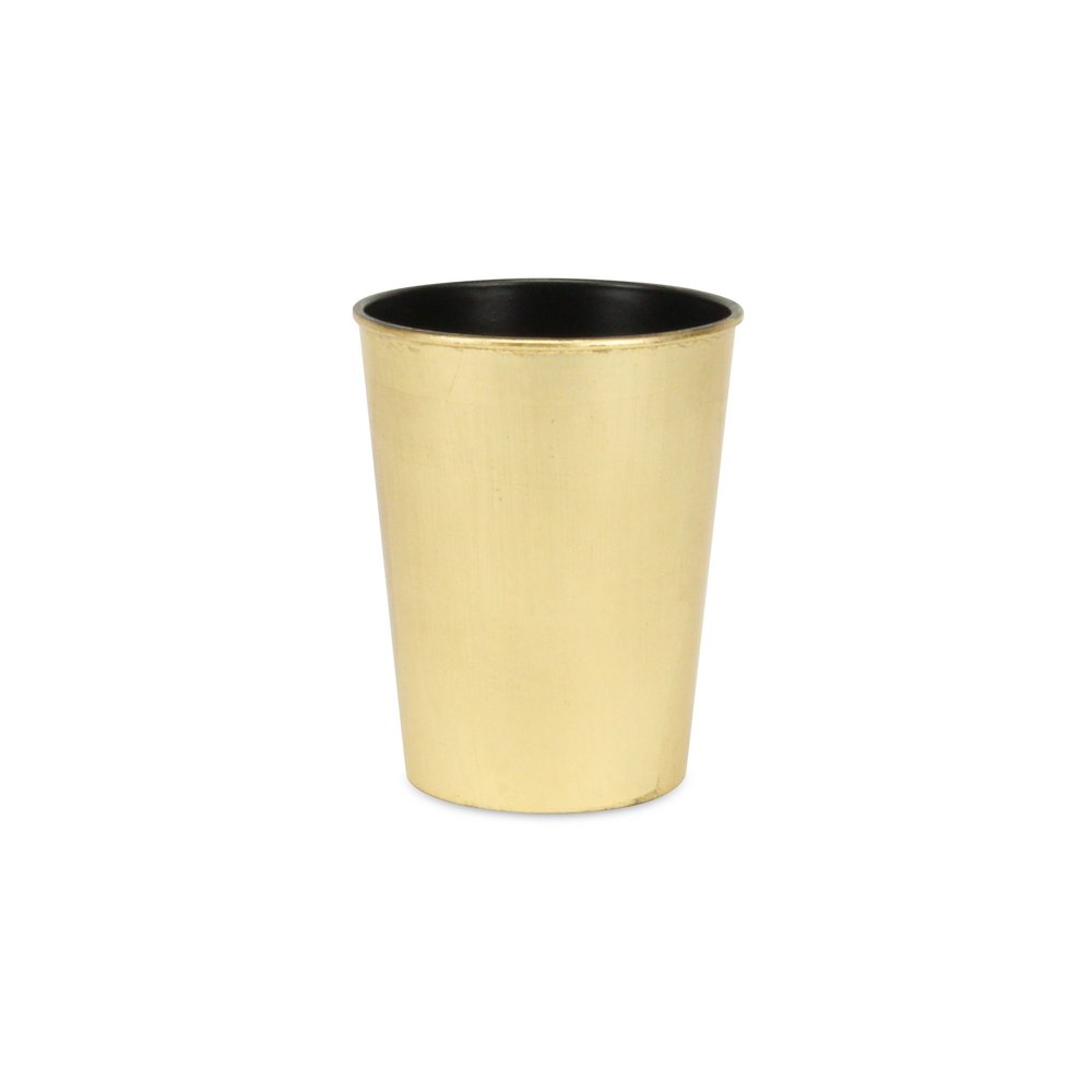 5" Gold Recycled Plastic Indoor Outdoor Round Pot Planter HomeRoots