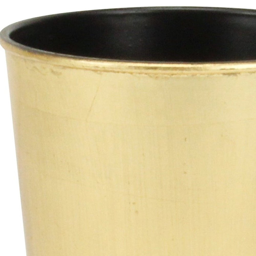 5" Gold Recycled Plastic Indoor Outdoor Round Pot Planter HomeRoots