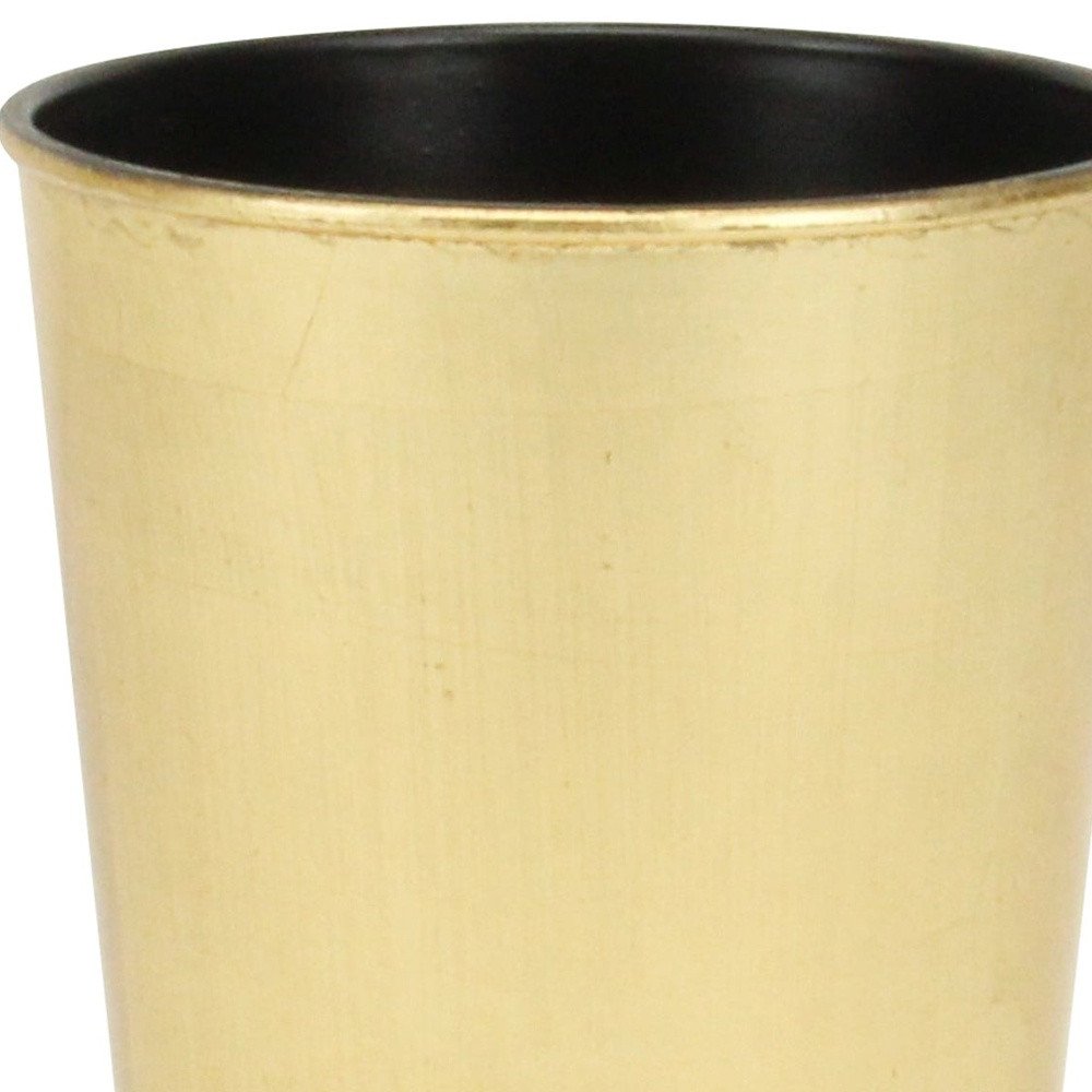5" Gold Recycled Plastic Indoor Outdoor Round Pot Planter HomeRoots