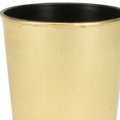 5" Gold Recycled Plastic Indoor Outdoor Round Pot Planter HomeRoots