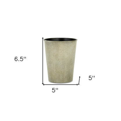 5" Gray Recycled Plastic Indoor Outdoor Round Pot Planter HomeRoots