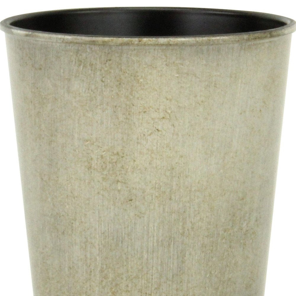 5" Gray Recycled Plastic Indoor Outdoor Round Pot Planter HomeRoots