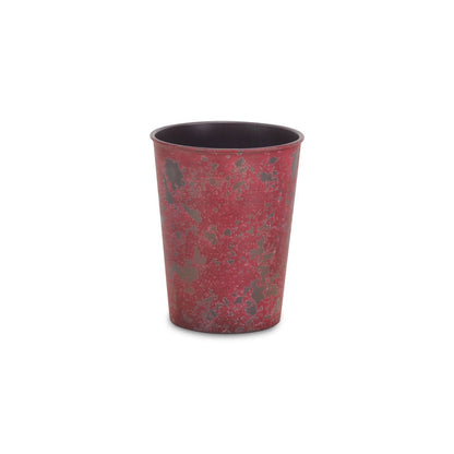 5" Red Recycled Plastic Indoor Outdoor Round Pot Planter HomeRoots