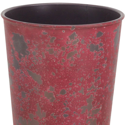 5" Red Recycled Plastic Indoor Outdoor Round Pot Planter HomeRoots